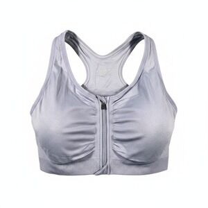WANAYOU Women's Zip Front Sports Bra XL Post-Surgery Bra, Yoga Sports Bra (Blue)